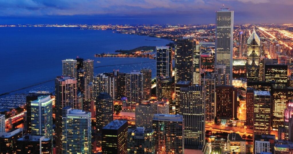 Chicago at night