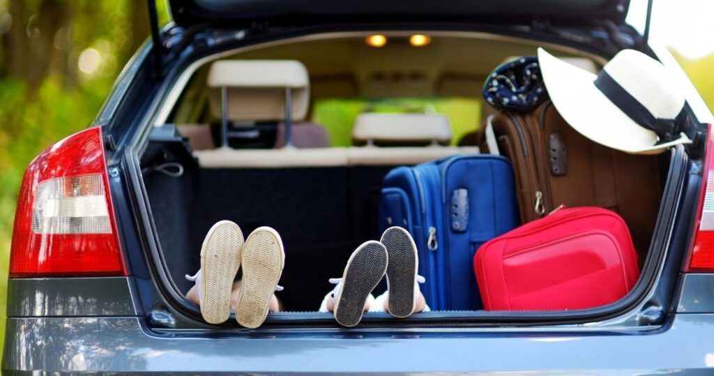 packing the car for a family road trip