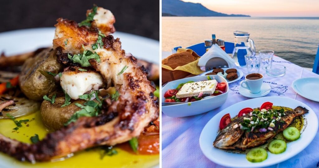 Qual cozinha ousada você deve experimentar, com base no seu signo do zodíaco 2 a portuguese fish dish, greek food overlooking the ocean
