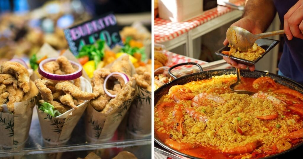 Um guia para as iguarias mais deliciosas de Barcelona (que você pode encontrar nos mercados locais) 3 food at a street food market in barcelona, spain