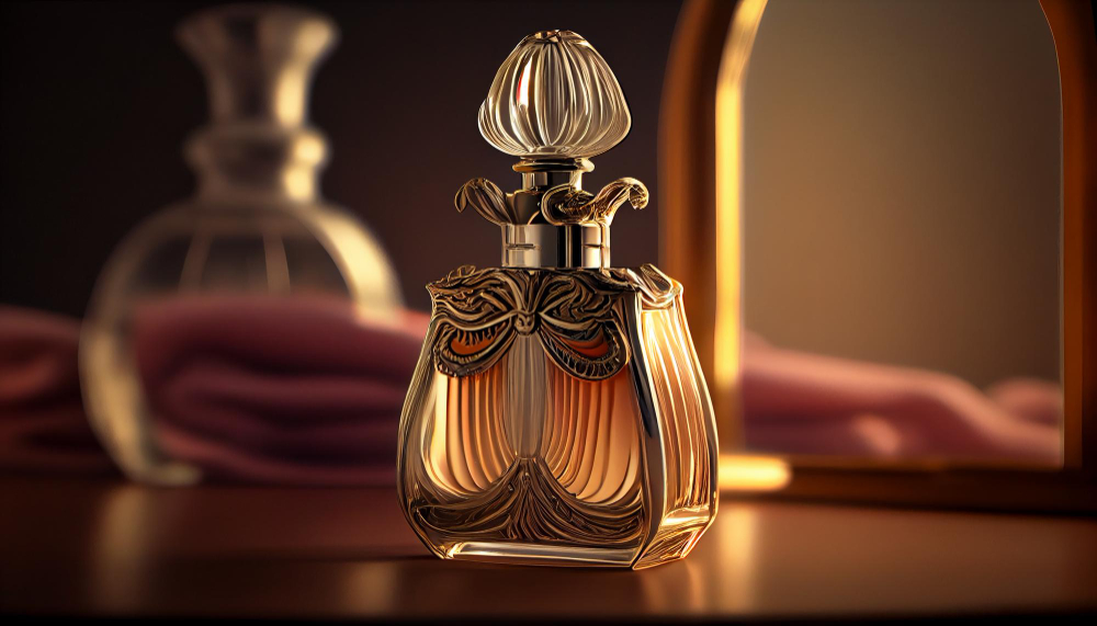 luxurious perfume bottle adds elegance domestic decor generative ai