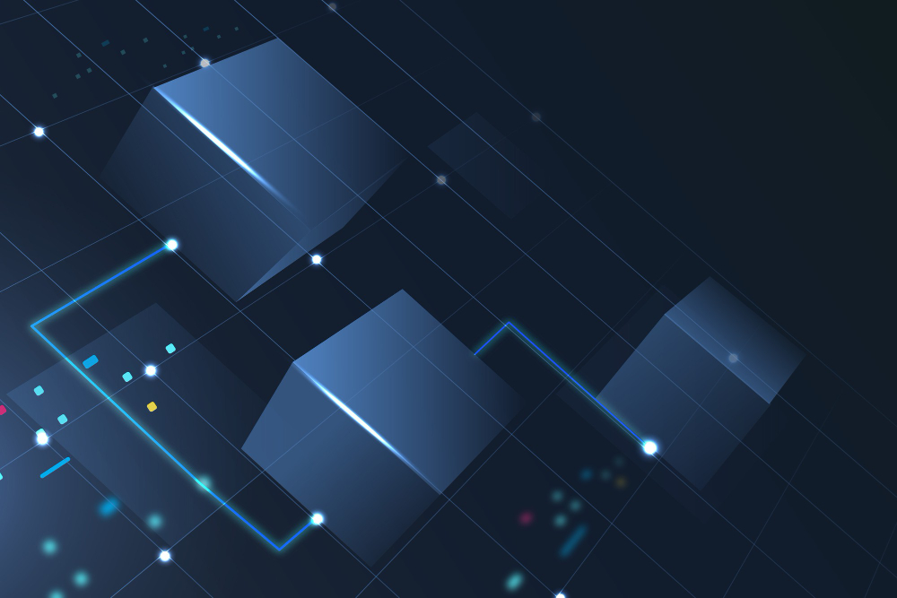 blockchain technology background gradient blue